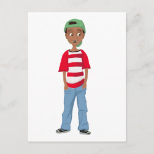 アフリカ系アメリカ人の子供のキャラクターデザイン ポストカード