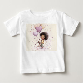 アフリカ系アメリカ人の子供用バレンタインTシャツ ベビーTシャツ