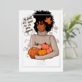 アフリカ系アメリカ人の季節的な秋 - 落葉のクリスマス 箔シーズンカード (立ち正面)