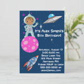 アフリカ系アメリカ人の宇宙飛行士の誕生日の招待状 招待状 (スタンド正面)