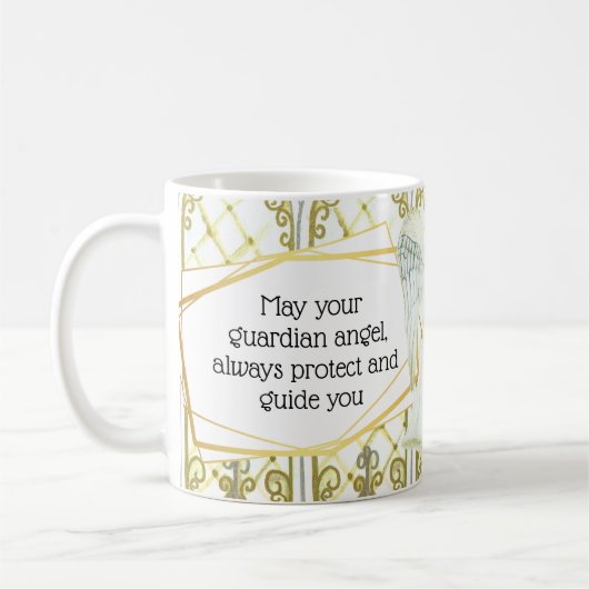 アフリカ系アメリカ人の守護天使の窓で引用文 コーヒーマグカップ (左)