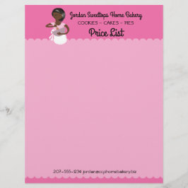 アフリカ系アメリカ人の家のパン屋の値段表レターヘッド レターヘッド