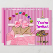 アフリカ系アメリカ人の対の女の赤ちゃんのシャワーの招待状 招待状 (正面/裏面)