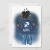 アフリカ系アメリカ人の射手座 誕生日パーティー 招待状 (正面)