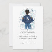 アフリカ系アメリカ人の射手座 誕生日パーティー 招待状 (裏面)