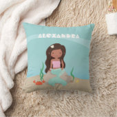 アフリカ系アメリカ人の小さい人魚の女の子部屋の装飾 クッション (ブランケット)