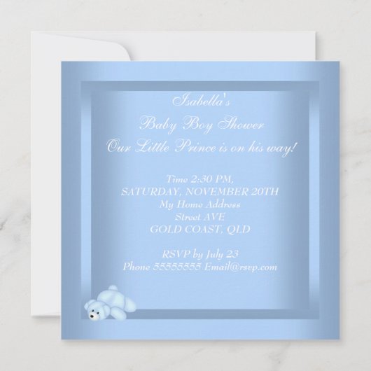 アフリカ系アメリカ人の小さな王子の赤ちゃんシャワー少年 招待状 (裏面)