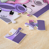 アフリカ系アメリカ人の少女とクマ ジグソーパズル (側面)