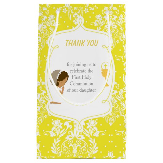 アフリカ系アメリカ人の少女に感謝 スモールペーパーバッグ (正面)