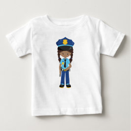 アフリカ系アメリカ人の少女、警察官の少女、女性警察官 ベビーTシャツ