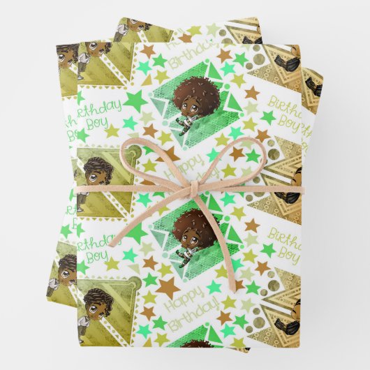 アフリカ系アメリカ人の少年たち ラッピングペーパーシート (インサイチュ)
