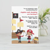 アフリカ系アメリカ人の少年と少女の海賊の招待状 招待状 (スタンド正面)