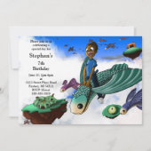 アフリカ系アメリカ人の少年の誕生日パーティー 招待状 (正面)