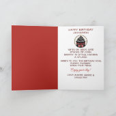 アフリカ系アメリカ人の少年の黒/赤の誕生日行動 カード (内部)