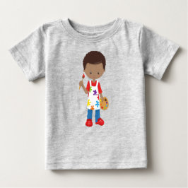 アフリカ系アメリカ人の少年、画家、芸術家、筆 ベビーTシャツ