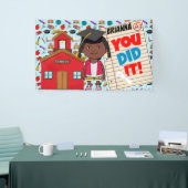 アフリカ系アメリカ人の就学前の卒業の旗|GIRL 横断幕 (トレードショー)