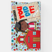 アフリカ系アメリカ人の就学前の卒業の旗|GIRL 横断幕 (縦)