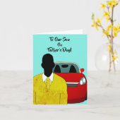 アフリカ系アメリカ人の息子の父の日のスーツ&タイカード カード (黄色い花)