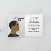アフリカ系アメリカ人の息子の父の日 カード (内部)