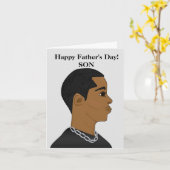 アフリカ系アメリカ人の息子の父の日 カード (黄色い花)