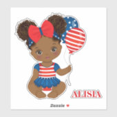 アフリカ系アメリカ人の愛国的なベビーガールビニールのシール シール (シート)