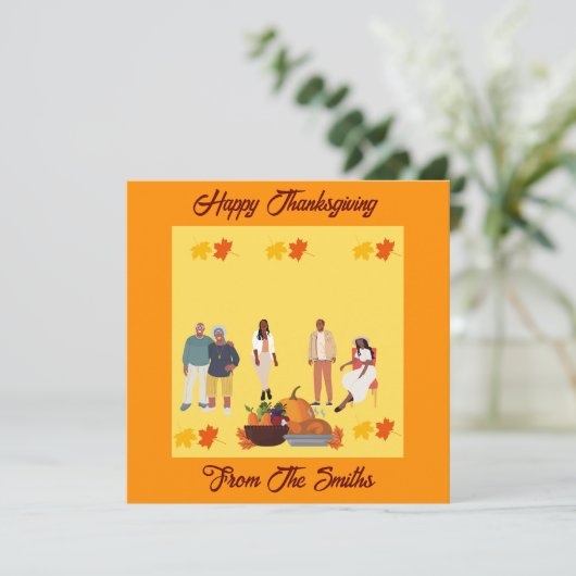 アフリカ系アメリカ人の感謝祭カード カード (スタンド正面)