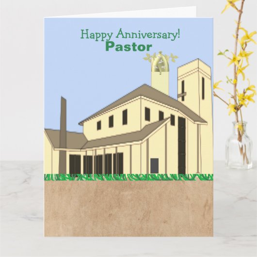 アフリカ系アメリカ人の教会ビル牧師の記念日 カード (黄色い花)