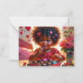 アフリカ系アメリカ人の教室バレンタインデーのカード ノートカード (正面)