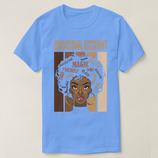 アフリカ系アメリカ人の教育アシスタントカッコいいー Tシャツ (デザイン正面)