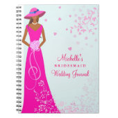 アフリカ系アメリカ人の新婦付添人の結婚式ジャーナル ノートブック (正面)