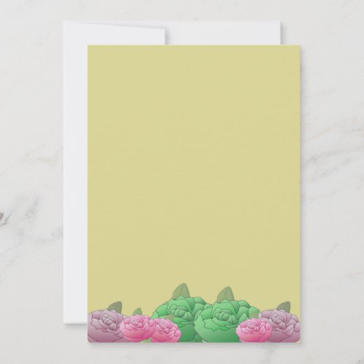 アフリカ系アメリカ人の新郎新婦フローラ結婚ズ 招待状 (裏面)