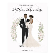 アフリカ系アメリカ人の新郎新婦結婚の歓迎