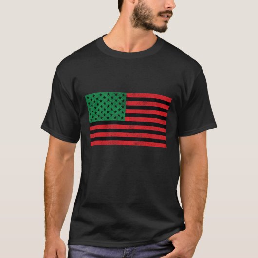 アフリカ系アメリカ人の旗のTシャツ Tシャツ (正面)