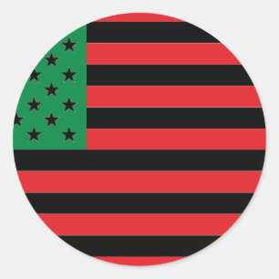 アフリカ系アメリカ人の旗-赤い黒いおよび緑 ラウンドシール