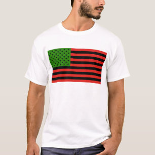アフリカ系アメリカ人の旗-赤い黒いおよび緑 Tシャツ