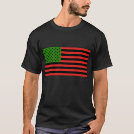 アフリカ系アメリカ人の旗-赤い黒いおよび緑 Tシャツ