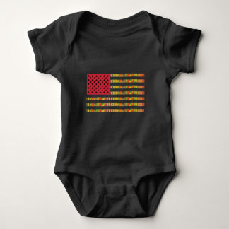 アフリカ系アメリカ人の旗Tシャツ ベビーボディスーツ