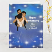 アフリカ系アメリカ人の星空の記念日カード カード (黄色い花)