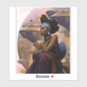 アフリカ系アメリカ人の未来的な女性 シール (シート)