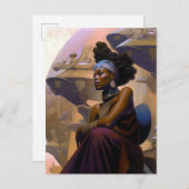 アフリカ系アメリカ人の未来的な女性 ポストカード (正面/裏面)