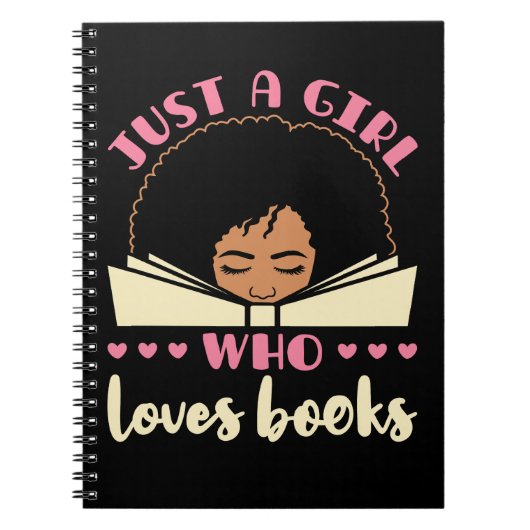 アフリカ系アメリカ人の本を愛しているだけの女の子 ノートブック (正面)