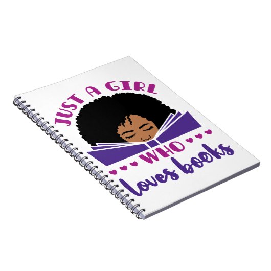 アフリカ系アメリカ人の本を愛しているだけの女の子 ノートブック (右側)