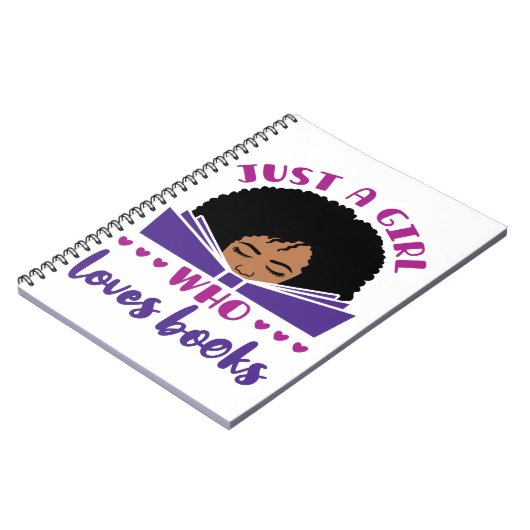 アフリカ系アメリカ人の本を愛しているだけの女の子 ノートブック (左側)
