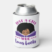 アフリカ系アメリカ人の本を愛しているだけの女の子 缶クーラー (缶正面)