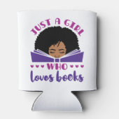 アフリカ系アメリカ人の本を愛しているだけの女の子 缶クーラー (裏面)