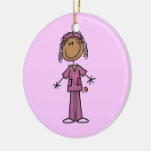 アフリカ系アメリカ人の棒の姿のナース セラミックオーナメント (左)