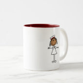 アフリカ系アメリカ人の棒の姿のTシャツおよびギフト ツートーンマグカップ (正面右)