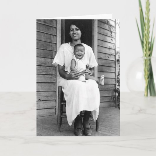 アフリカ系アメリカ人の母および子供カード カード (正面)