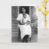 アフリカ系アメリカ人の母および子供カード カード (黄色い花)