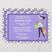 アフリカ系アメリカ人の母が赤ちゃんシャワー招待状 招待状 (正面/裏面)